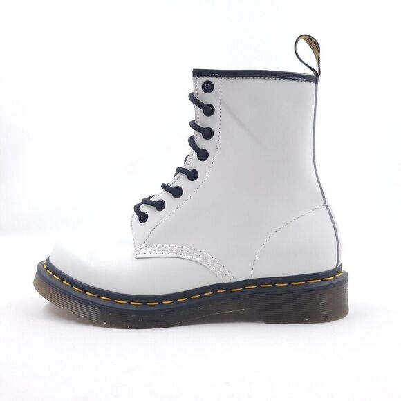 Dr Martens 1460 White Smooth Standard Fit Womens 8 Lace Up Boot Shoes 11821100 - Picture 3 of 14